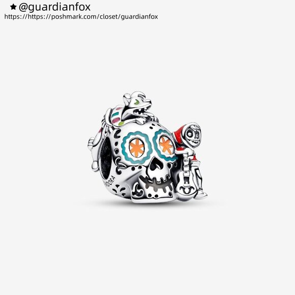 Pandora Disney Pixar Coco Miguel & Dante Skull Glow-in-the-dark Charm - Picture 1 of 5